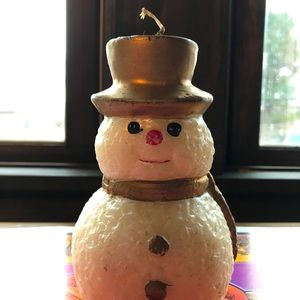 Vintage snowman candle